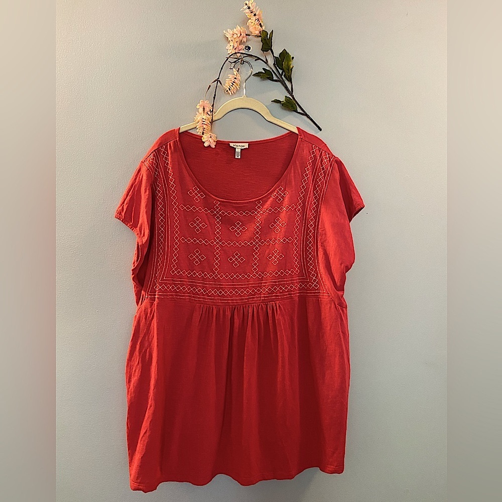 Boho top | red peplum top | red blouse | red tee shirt